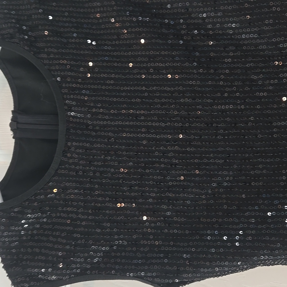 2/$10- Black sequined sleeveless bodysuit, size small - Picture 2 of 4